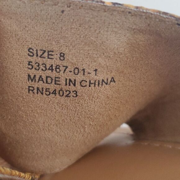 Banana Republic Womens Snake Print Sandals Yellow Size 8 - Picture 7 of 8